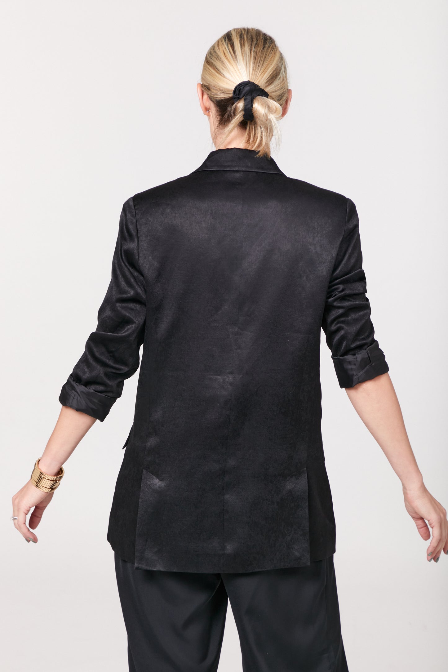 Structured Soft Jacquard Tuxedo Blazer