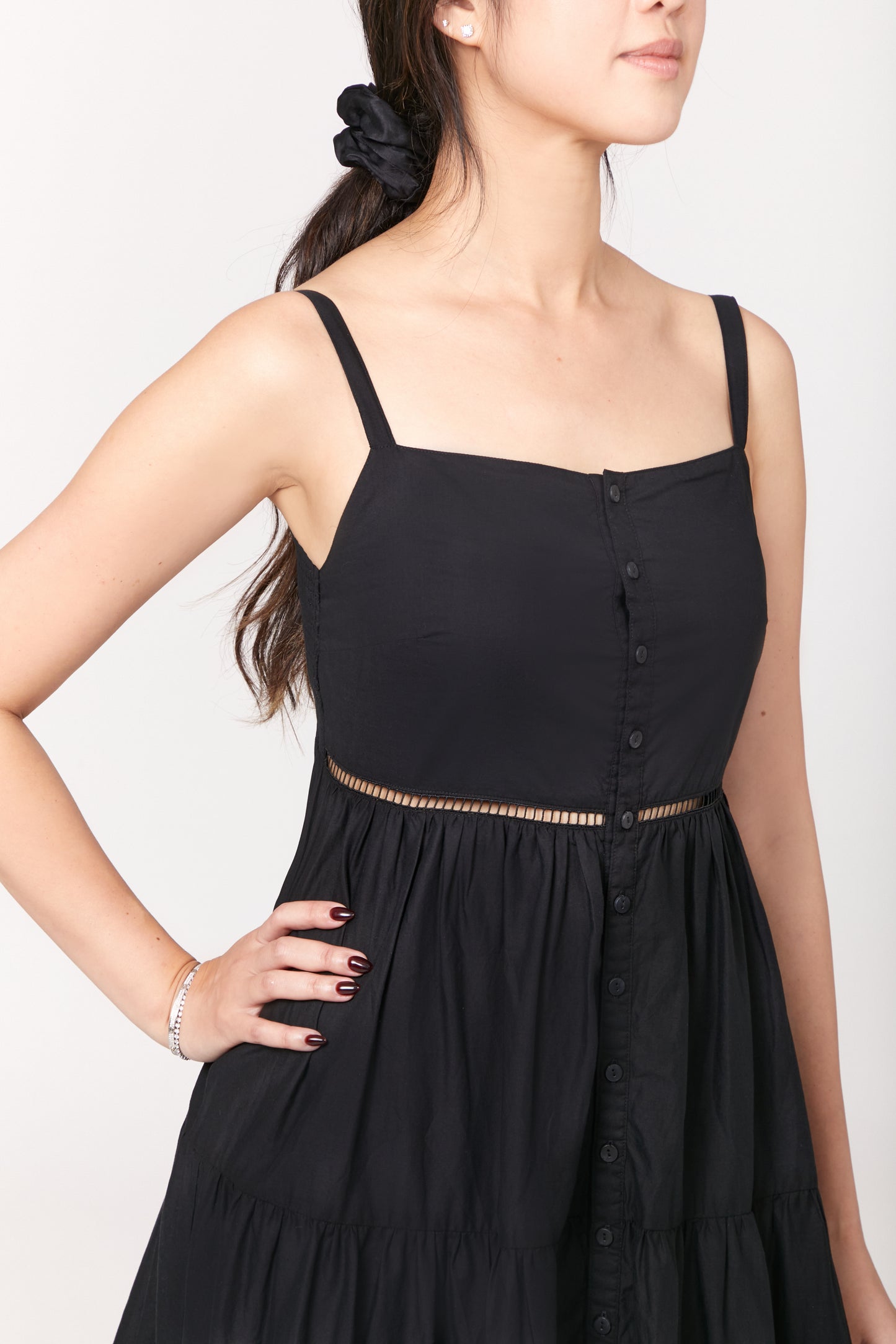 Button Down 3-tier Tea Dress