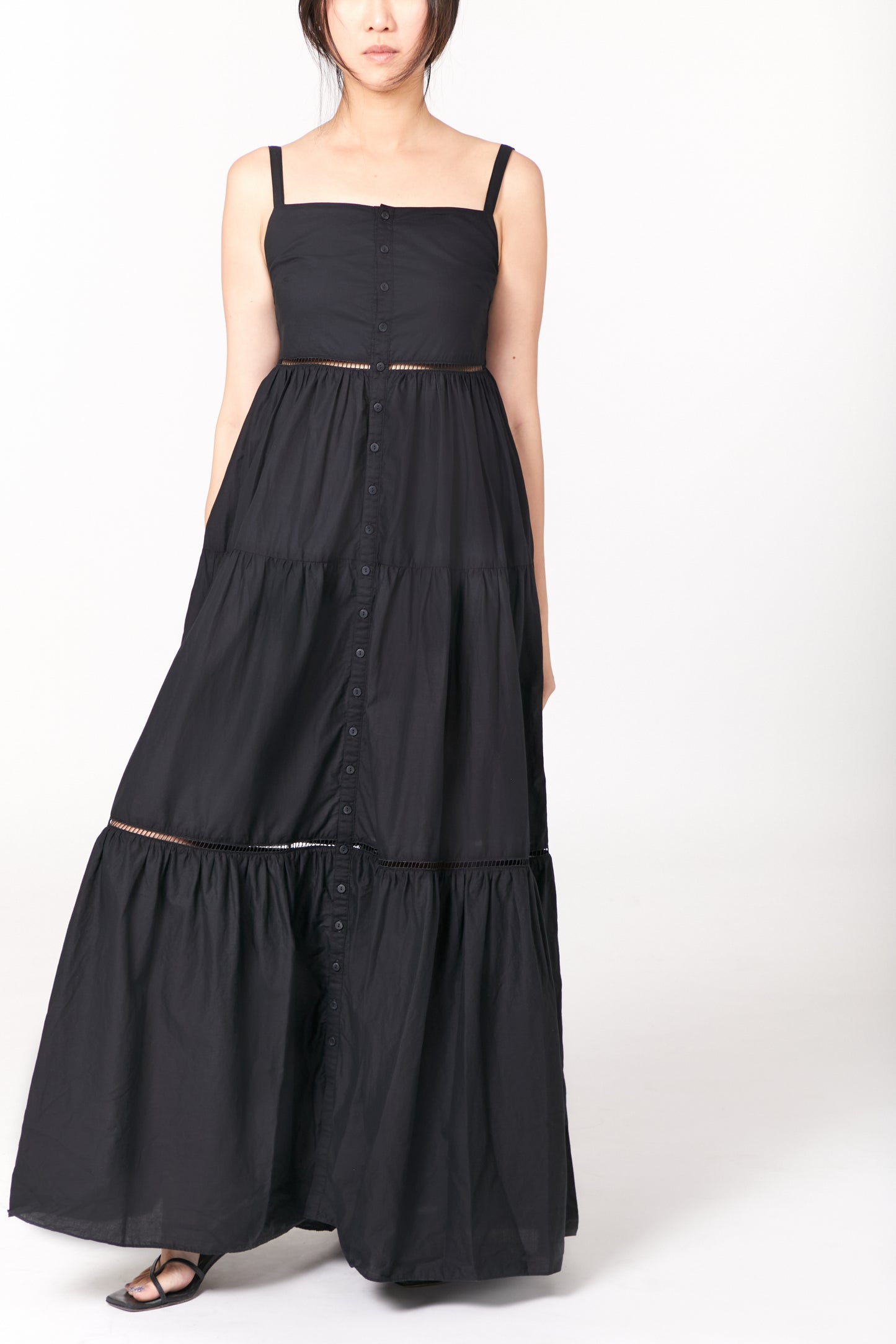 Button Down 3-tier Tea Dress